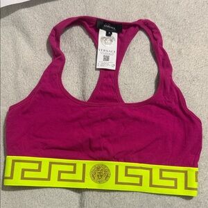 Versace Magenta and Lime Sports Bra
